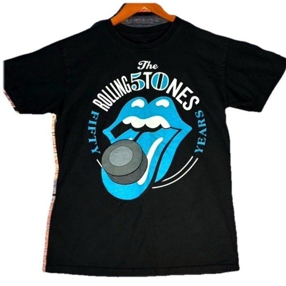 The Rolling‎ Stones 50 Years Tour Tee Size Med San Jose Sharks Hockey T-shirt